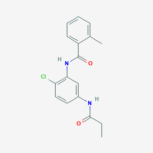 molecular formula C17H17ClN2O2 B315399 N-[2-chloro-5-(propanoylamino)phenyl]-2-methylbenzamide 
