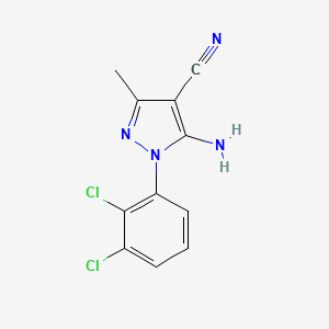 molecular formula C11H8Cl2N4 B3154003 5-Amino-1-(2,3-dichlorophenyl)-3-methyl-1H-pyrazole-4-carbonitrile CAS No. 76989-44-1
