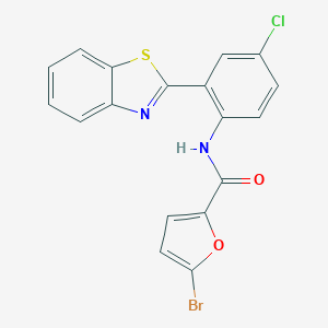 molecular formula C18H10BrClN2O2S B315403 N-[2-(1,3-benzothiazol-2-yl)-4-chlorophenyl]-5-bromo-2-furamide 