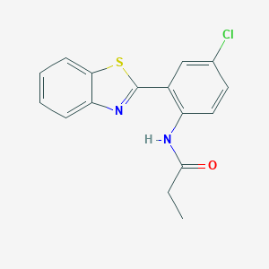 molecular formula C16H13ClN2OS B315405 N-[2-(1,3-benzothiazol-2-yl)-4-chlorophenyl]propanamide 