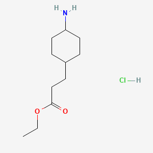 molecular formula C11H22ClNO2 B3154067 Ethyl 3-((1r,4r)-4-aminocyclohexyl)propanoate hydrochloride CAS No. 77075-24-2