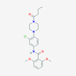 molecular formula C23H28ClN3O4 B315407 N-[4-(4-butanoylpiperazin-1-yl)-3-chlorophenyl]-2,6-dimethoxybenzamide 