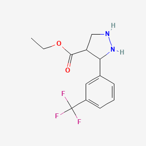 Ethyl 3-[3-(trifluoromethyl)phenyl]pyrazolidine-4-carboxylate