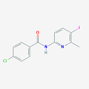 molecular formula C13H10ClIN2O B315420 4-chloro-N-(5-iodo-6-methylpyridin-2-yl)benzamide 