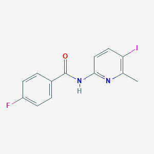 molecular formula C13H10FIN2O B315421 4-fluoro-N-(5-iodo-6-methylpyridin-2-yl)benzamide 