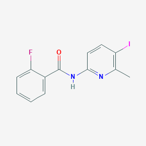 molecular formula C13H10FIN2O B315422 2-fluoro-N-(5-iodo-6-methylpyridin-2-yl)benzamide 