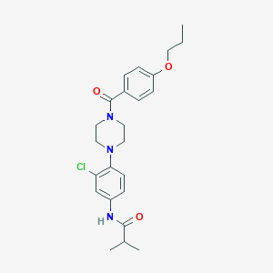 N-[3-chloro-4-[4-(4-propoxybenzoyl)piperazin-1-yl]phenyl]-2-methylpropanamide