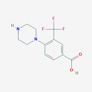 molecular formula C12H13F3N2O2 B3154250 4-(Piperazin-1-yl)-3-trifluoromethyl-benzoic acid CAS No. 773849-16-4