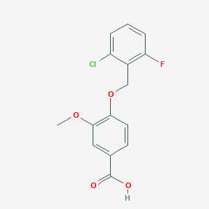 molecular formula C15H12ClFO4 B3154265 4-[(2-Chloro-6-fluorobenzyl)oxy]-3-methoxybenzoic acid CAS No. 773872-82-5