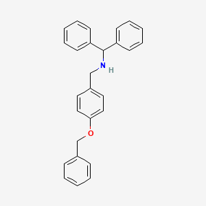 molecular formula C27H25NO B3154282 {[4-(Benzyloxy)phenyl]methyl}(diphenylmethyl)amine CAS No. 774193-22-5