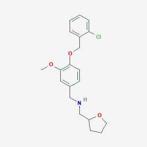 molecular formula C20H24ClNO3 B315430 N-{4-[(2-chlorobenzyl)oxy]-3-methoxybenzyl}-N-(tetrahydro-2-furanylmethyl)amine 