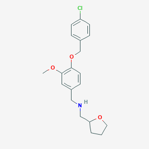 molecular formula C20H24ClNO3 B315431 N-{4-[(4-chlorobenzyl)oxy]-3-methoxybenzyl}-N-(tetrahydro-2-furanylmethyl)amine 
