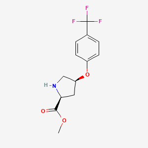 molecular formula C13H14F3NO3 B3154318 甲基(2S,4S)-4-[4-(三氟甲基)苯氧基]-2-吡咯烷羧酸酯 CAS No. 774223-28-8