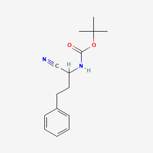molecular formula C15H20N2O2 B3154325 tert-butyl N-(1-cyano-3-phenylpropyl)carbamate CAS No. 774225-55-7