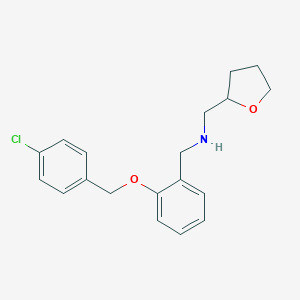 molecular formula C19H22ClNO2 B315434 N-{2-[(4-chlorobenzyl)oxy]benzyl}-N-(tetrahydro-2-furanylmethyl)amine 