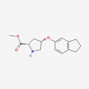 molecular formula C15H19NO3 B3154371 Methyl (2S,4S)-4-(2,3-dihydro-1H-inden-5-yloxy)-2-pyrrolidinecarboxylate CAS No. 774576-77-1