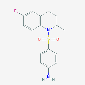 molecular formula C16H17FN2O2S B3154375 4-[(6-fluoro-2-methyl-3,4-dihydroquinolin-1(2H)-yl)sulfonyl]aniline CAS No. 774586-90-2