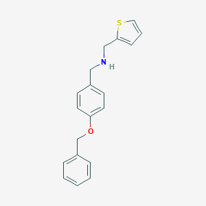 molecular formula C19H19NOS B315438 1-(4-phenylmethoxyphenyl)-N-(thiophen-2-ylmethyl)methanamine 