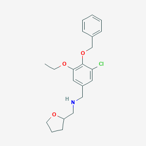 molecular formula C21H26ClNO3 B315447 N-[4-(benzyloxy)-3-chloro-5-ethoxybenzyl]-N-(tetrahydro-2-furanylmethyl)amine 