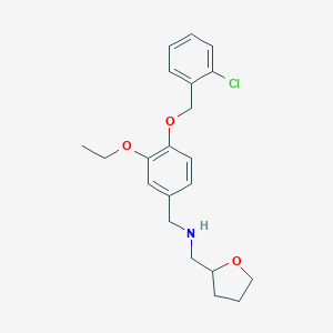 molecular formula C21H26ClNO3 B315452 N-{4-[(2-chlorobenzyl)oxy]-3-ethoxybenzyl}-N-(tetrahydro-2-furanylmethyl)amine 