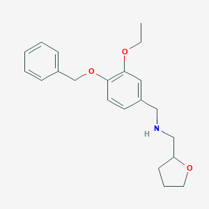 molecular formula C21H27NO3 B315454 1-[4-(benzyloxy)-3-ethoxyphenyl]-N-(tetrahydrofuran-2-ylmethyl)methanamine 