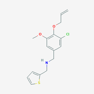 molecular formula C16H18ClNO2S B315459 N-[4-(allyloxy)-3-chloro-5-methoxybenzyl]-N-(2-thienylmethyl)amine 