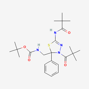 tert-Butyl ((2-phenyl-5-pivalamido-3-pivaloyl-2,3-dihydro-1,3,4-thiadiazol-2-yl)methyl)carbamate