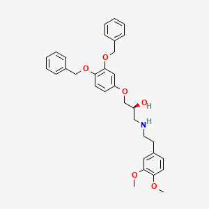 molecular formula C33H37NO6 B3154735 (S)-1-(3,4-Bis(benzyloxy)phenoxy)-3-((3,4-dimethoxyphenethyl)amino)propan-2-ol CAS No. 782436-39-9
