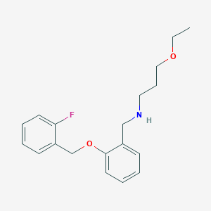 molecular formula C19H24FNO2 B315475 3-ethoxy-N-{2-[(2-fluorobenzyl)oxy]benzyl}propan-1-amine 