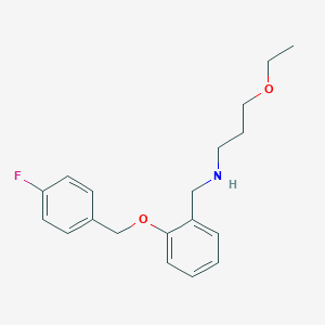 molecular formula C19H24FNO2 B315476 3-ethoxy-N-{2-[(4-fluorobenzyl)oxy]benzyl}propan-1-amine 