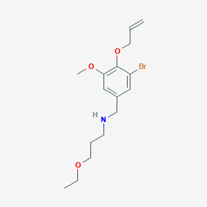 molecular formula C16H24BrNO3 B315482 N-[4-(allyloxy)-3-bromo-5-methoxybenzyl]-N-(3-ethoxypropyl)amine 