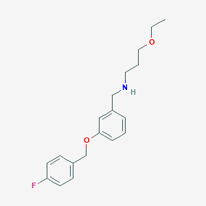 molecular formula C19H24FNO2 B315484 N-(3-ethoxypropyl)-N-{3-[(4-fluorobenzyl)oxy]benzyl}amine 