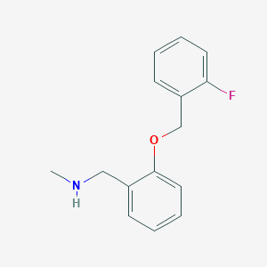 molecular formula C15H16FNO B315489 N-{2-[(2-fluorobenzyl)oxy]benzyl}-N-methylamine 