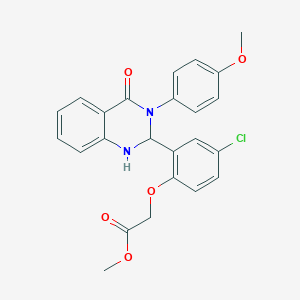 molecular formula C24H21ClN2O5 B315498 2-[4-Chloro-2-[3-(4-methoxyphenyl)-4-oxo-1,2-dihydroquinazolin-2-yl]phenoxy]acetic acid methyl ester 