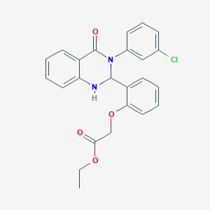 molecular formula C24H21ClN2O4 B315500 Ethyl {2-[3-(3-chlorophenyl)-4-oxo-1,2,3,4-tetrahydro-2-quinazolinyl]phenoxy}acetate 