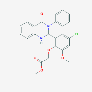 Ethyl [4-chloro-2-methoxy-6-(4-oxo-3-phenyl-1,2,3,4-tetrahydro-2-quinazolinyl)phenoxy]acetate