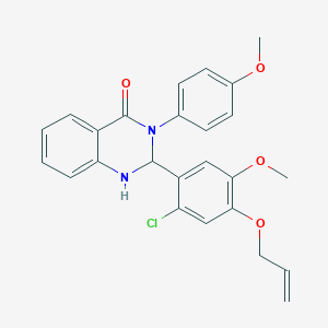 molecular formula C25H23ClN2O4 B315502 2-[4-(allyloxy)-2-chloro-5-methoxyphenyl]-3-(4-methoxyphenyl)-2,3-dihydro-4(1H)-quinazolinone 