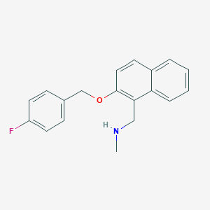 molecular formula C19H18FNO B315504 N-({2-[(4-fluorobenzyl)oxy]-1-naphthyl}methyl)-N-methylamine 