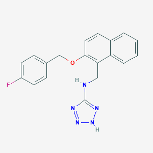 molecular formula C19H16FN5O B315505 N-({2-[(4-fluorobenzyl)oxy]naphthalen-1-yl}methyl)-2H-tetrazol-5-amine 