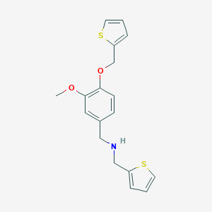 molecular formula C18H19NO2S2 B315508 1-[3-methoxy-4-(thiophen-2-ylmethoxy)phenyl]-N-(thiophen-2-ylmethyl)methanamine 