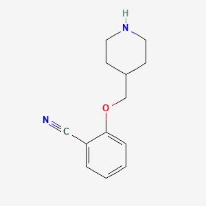 molecular formula C13H16N2O B3155103 2-(Piperidin-4-ylmethoxy)benzonitrile CAS No. 791779-27-6