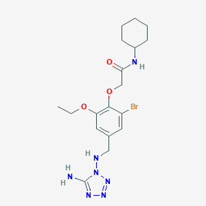 molecular formula C18H26BrN7O3 B315529 2-(4-{[(5-amino-1H-tetraazol-1-yl)amino]methyl}-2-bromo-6-ethoxyphenoxy)-N-cyclohexylacetamide 