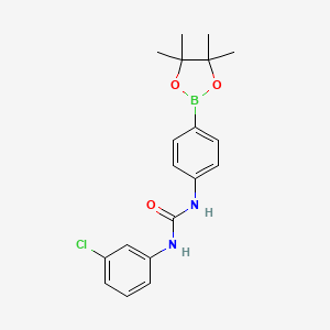 molecular formula C19H22BClN2O3 B3155293 1-(3-Chlorophenyl)-3-(4-(4,4,5,5-tetramethyl-1,3,2-dioxaborolan-2-yl)phenyl)urea CAS No. 796967-52-7