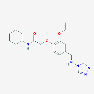 molecular formula C19H27N5O3 B315533 N-cyclohexyl-2-{2-ethoxy-4-[(4H-1,2,4-triazol-4-ylamino)methyl]phenoxy}acetamide 