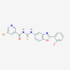 molecular formula C20H12BrFN4O2S B315538 N-[(5-bromo-3-pyridinyl)carbonyl]-N'-[2-(2-fluorophenyl)-1,3-benzoxazol-5-yl]thiourea 