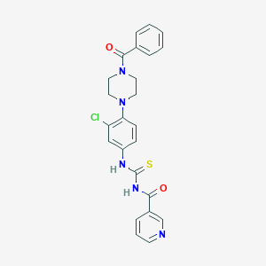molecular formula C24H22ClN5O2S B315539 N-[4-(4-benzoyl-1-piperazinyl)-3-chlorophenyl]-N'-(3-pyridinylcarbonyl)thiourea 