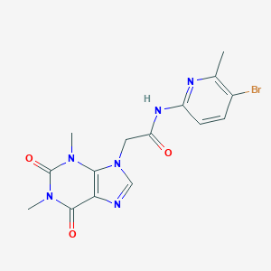 molecular formula C15H15BrN6O3 B315544 N-(5-bromo-6-methyl-2-pyridinyl)-2-(1,3-dimethyl-2,6-dioxo-1,2,3,6-tetrahydro-9H-purin-9-yl)acetamide 