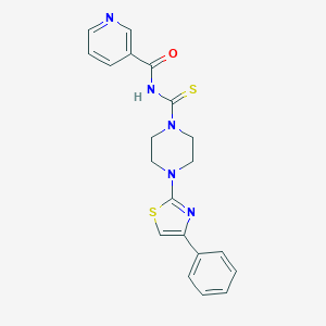 molecular formula C20H19N5OS2 B315545 N-{[4-(4-phenyl-1,3-thiazol-2-yl)-1-piperazinyl]carbothioyl}nicotinamide 