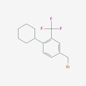 molecular formula C14H16BrF3 B3155450 4-(溴代甲基)-1-环己基-2-(三氟甲基)苯 CAS No. 800381-60-6