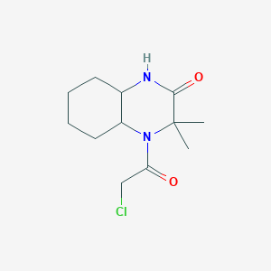 molecular formula C12H19ClN2O2 B3155491 4-(2-Chloroacetyl)-3,3-dimethyl-octahydro-quinoxalin-2-one CAS No. 801228-29-5